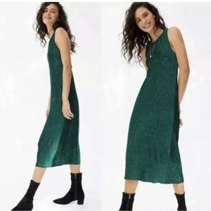 Maeve By Anthropologie Adrienne Women's Green Holly Twist Midi Dress size small